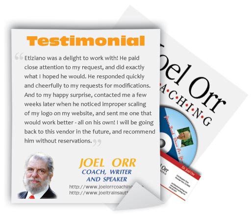 Joel Orr Logo Design Testimonial